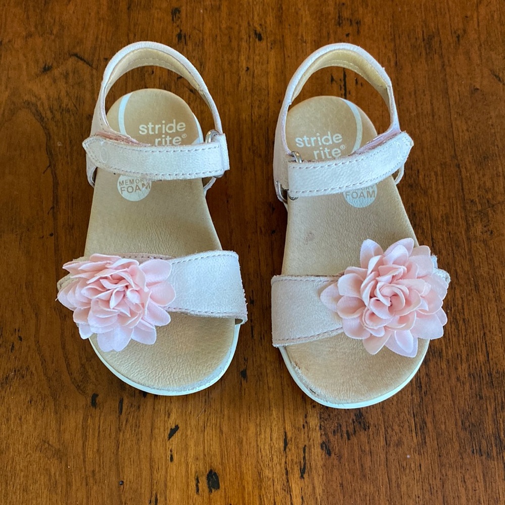 Stride Rite pink flower sandals